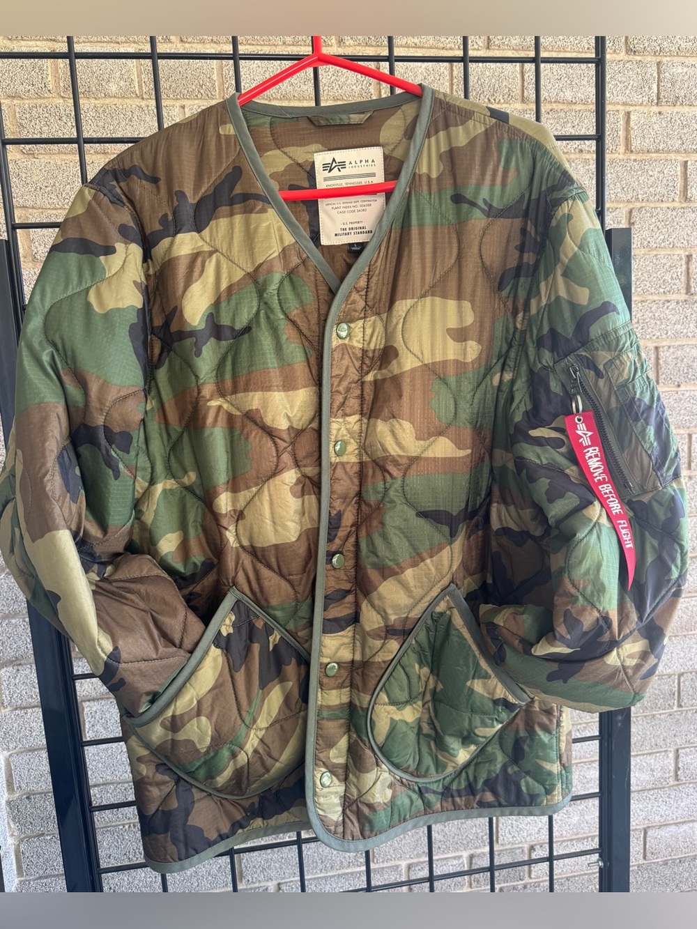 Alpha Industries Unisex Camouflage Quilted Liner Jacket - ALS/92 Size L